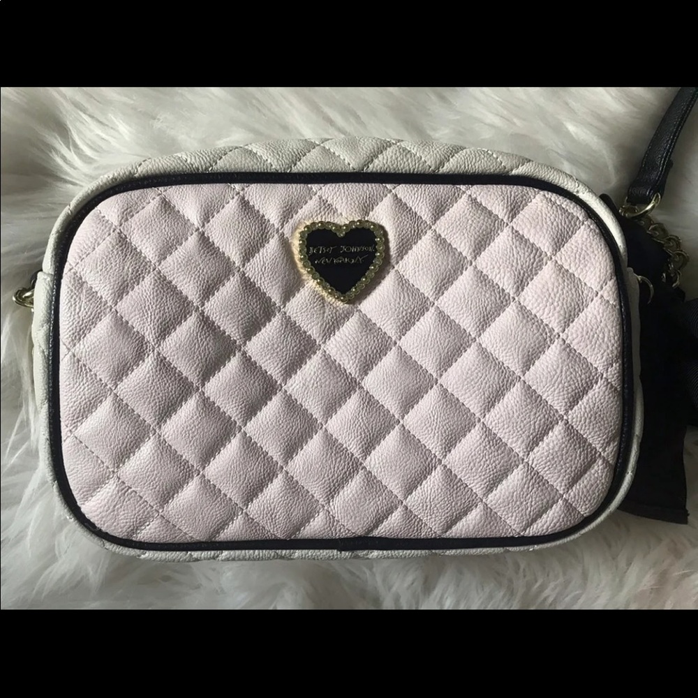 Betsy Johnson Baby pink quilted purse